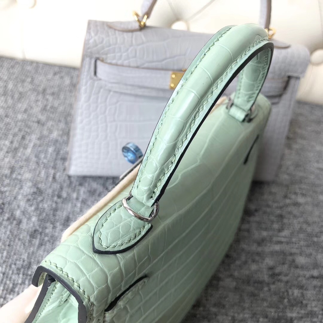 Taiwan Hermes Kelly Mini 2代 Alligator Crocodile 6U新薄荷綠 Peppermint Green