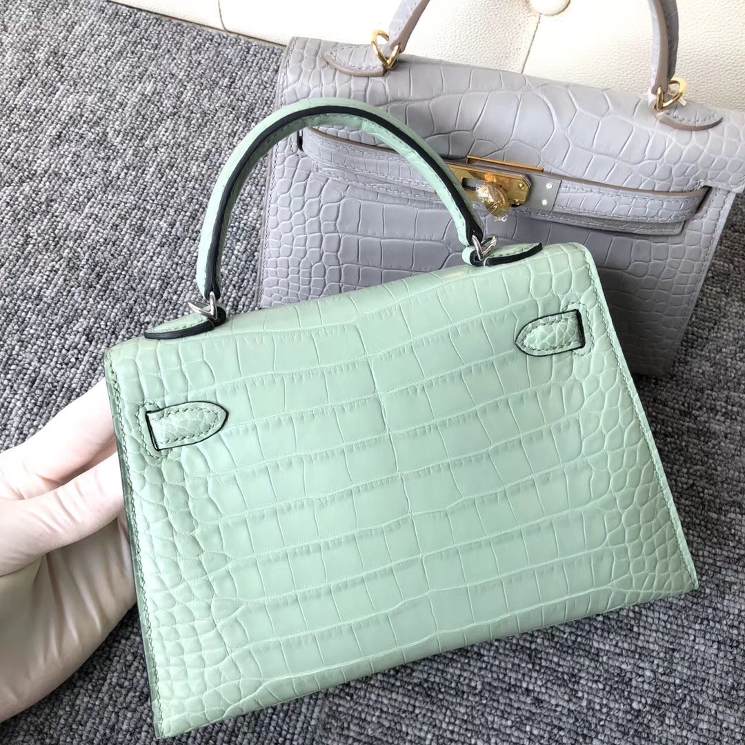 Taiwan Hermes Kelly Mini 2代 Alligator Crocodile 6U新薄荷綠 Peppermint Green