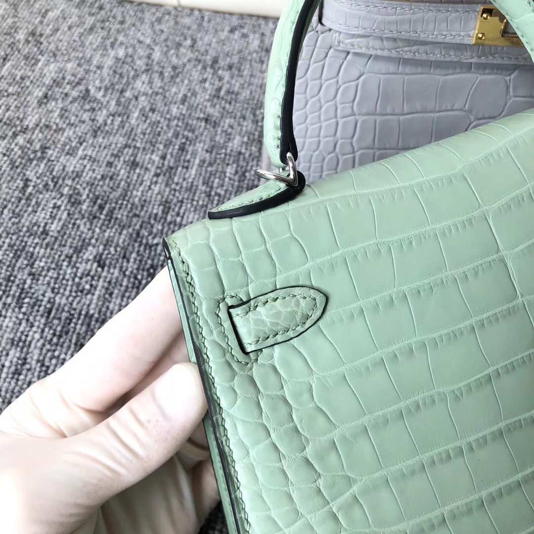 Taiwan Hermes Kelly Mini 2代 Alligator Crocodile 6U新薄荷綠 Peppermint Green