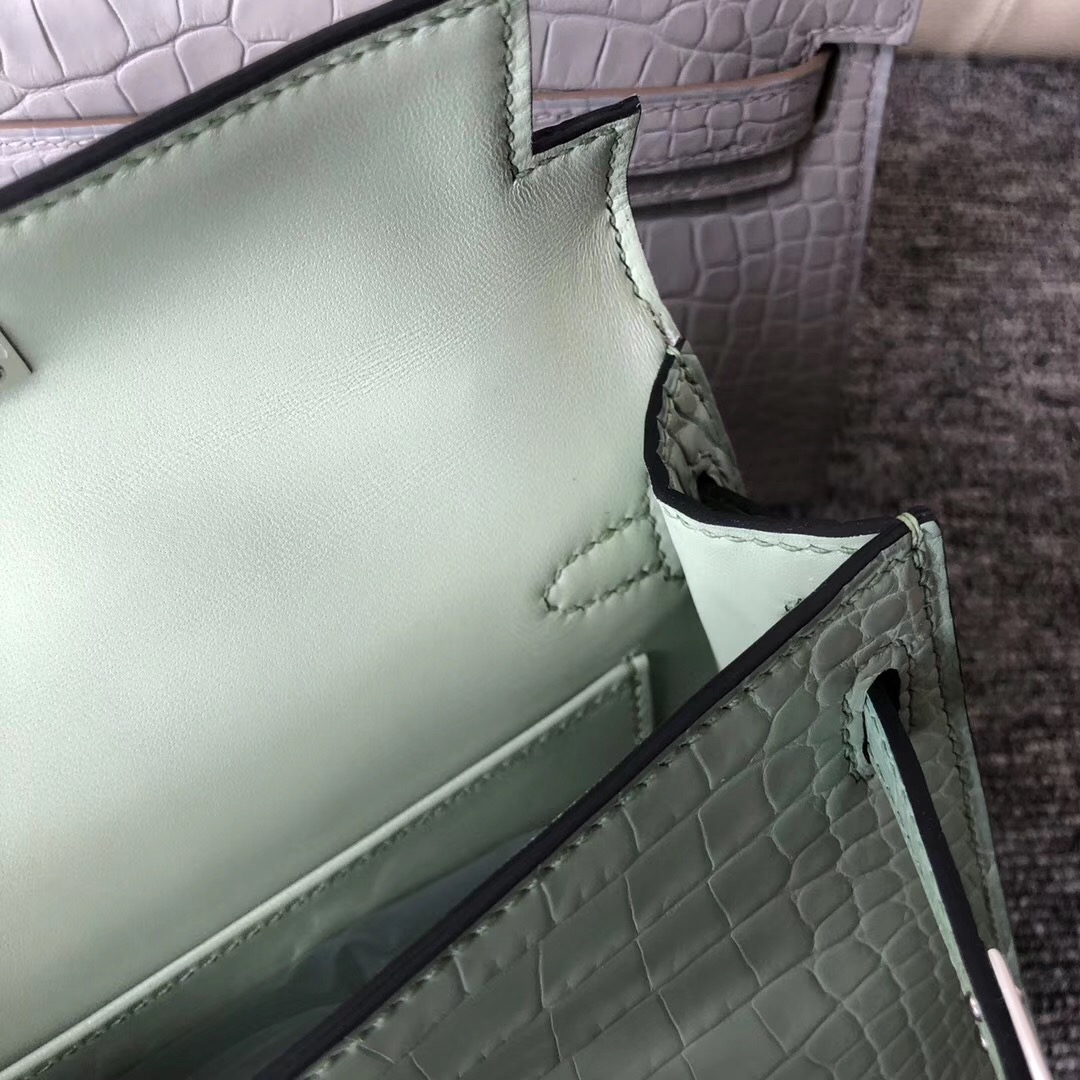 Taiwan Hermes Kelly Mini 2代 Alligator Crocodile 6U新薄荷綠 Peppermint Green