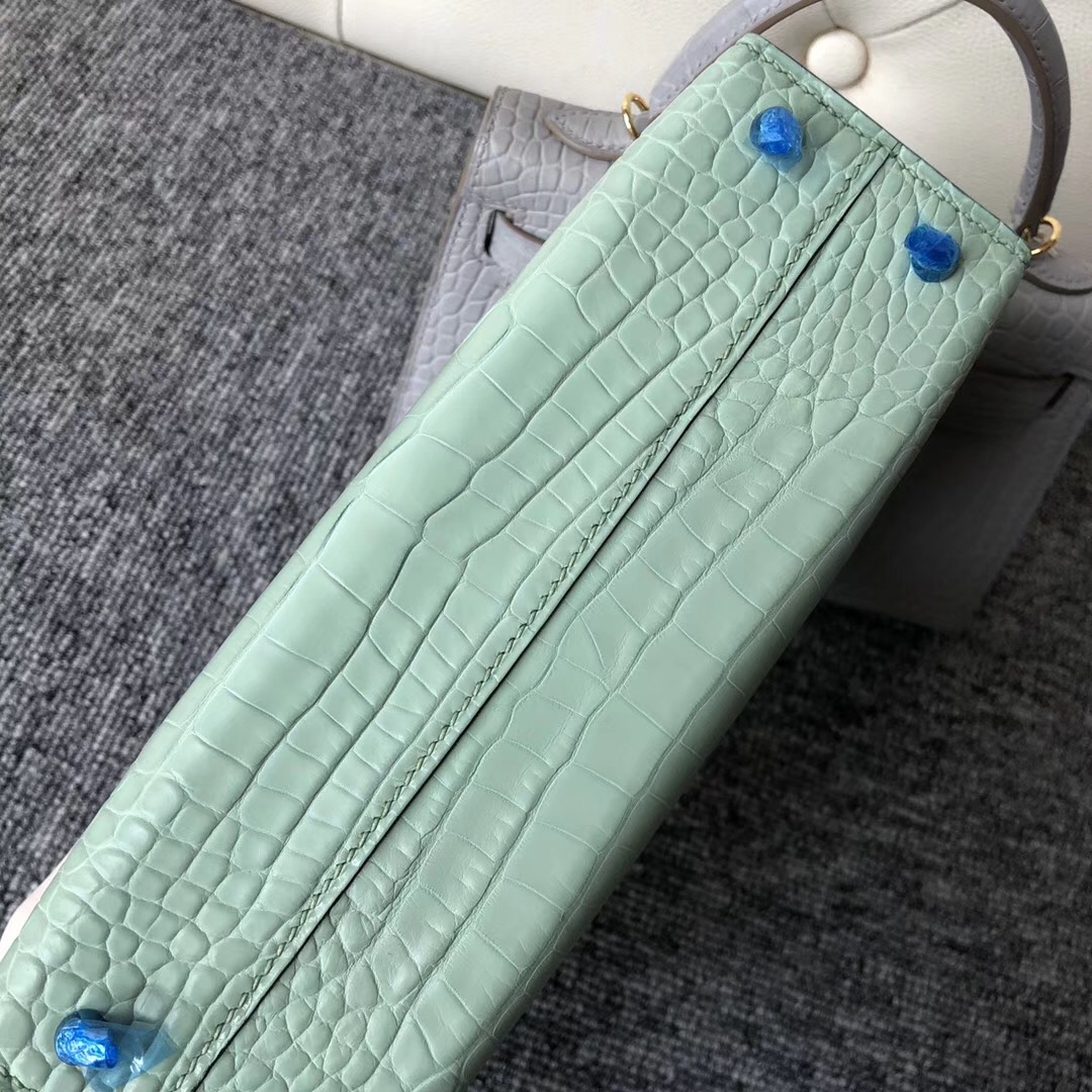 Taiwan Hermes Kelly Mini 2代 Alligator Crocodile 6U新薄荷綠 Peppermint Green