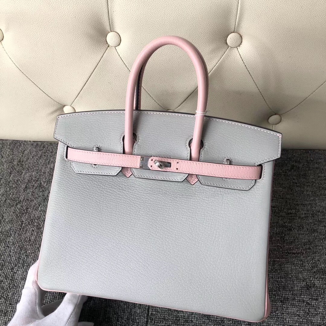 Hermes Birkin 30 Bag CC80 Pearl Grey And 3Q Rose Sakura Swift SHW