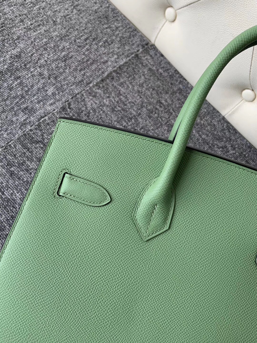 香港深水埗區愛馬仕外縫鉑金包 Hermes Birkin 30cm 3I牛油果綠 Vert Criquet