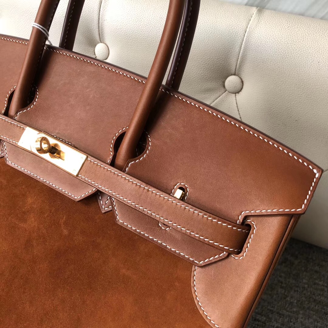 香港島中西區鉑金包 Hermes Birkin 35cm Boblis Suede Barenia Natural CK37 Gold