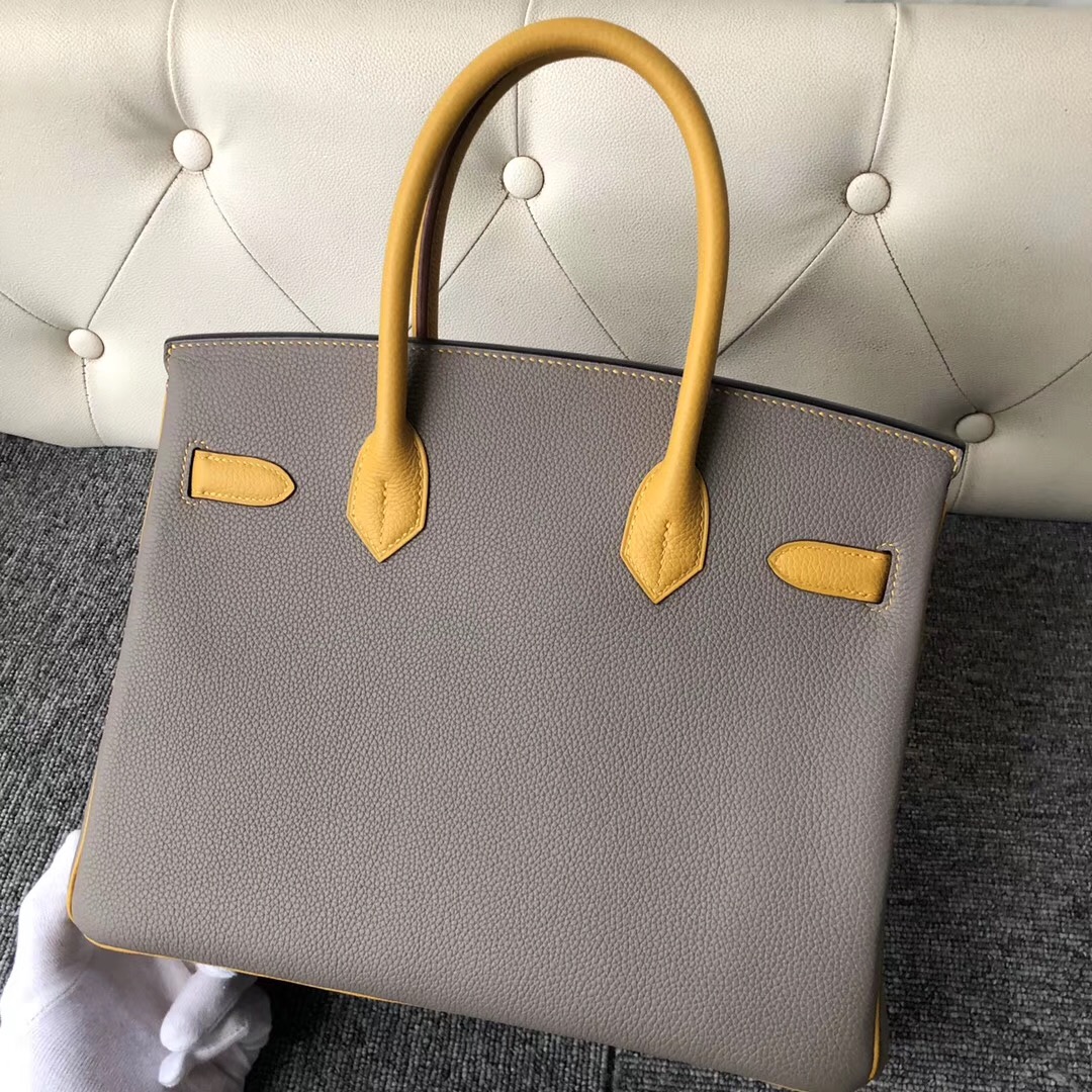 Hermes Birkin 30cm HSS togo M8瀝青灰Griss Asphalte 9D Amber琥珀黃 Y刻