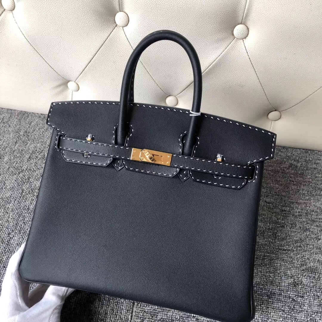 Aomen Macao Hermes Birkin 25cm Graine Monsieur CK89 black
