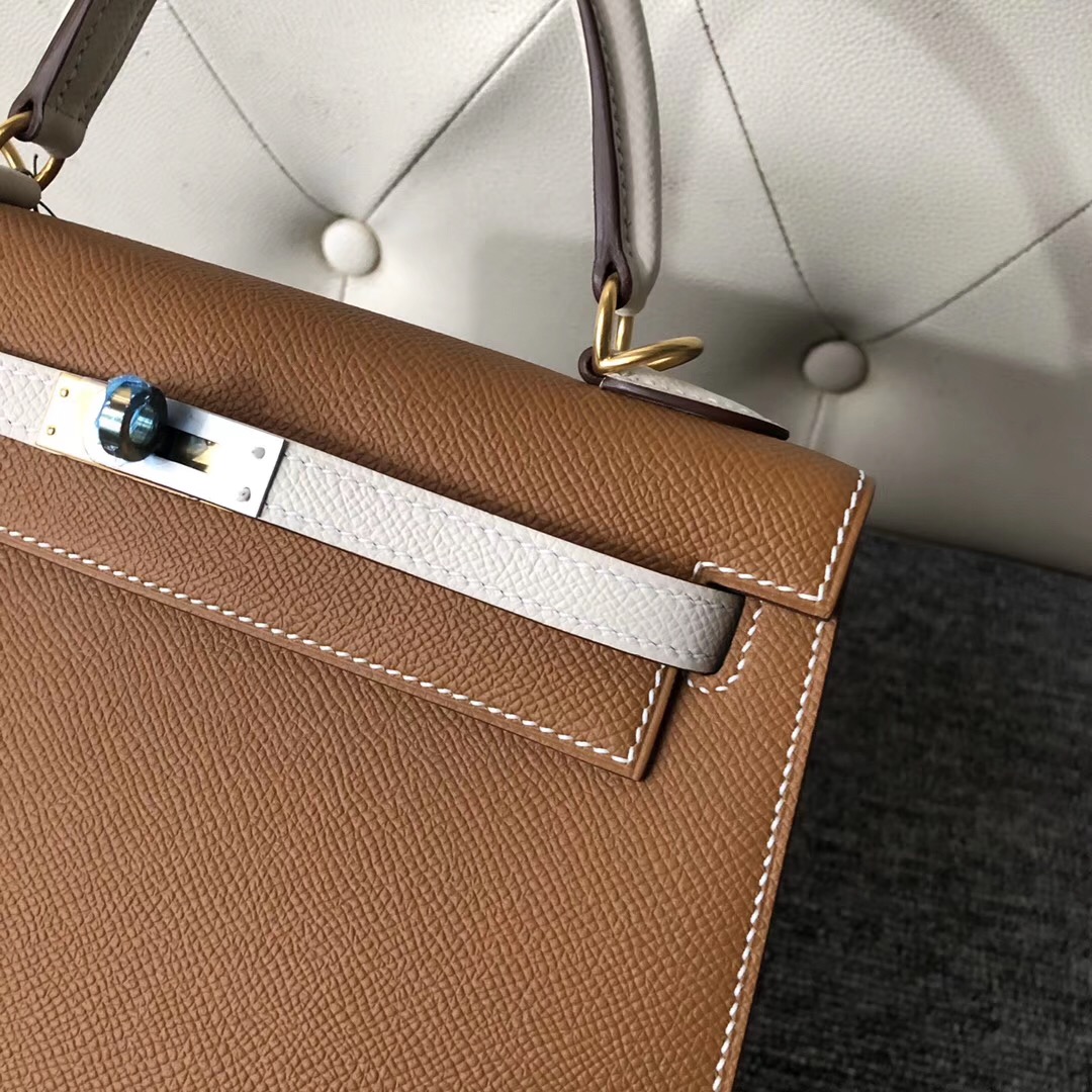 Hermes Kelly 25cm Hss Epsom CK37 Gold CK10 craie 拉絲金扣