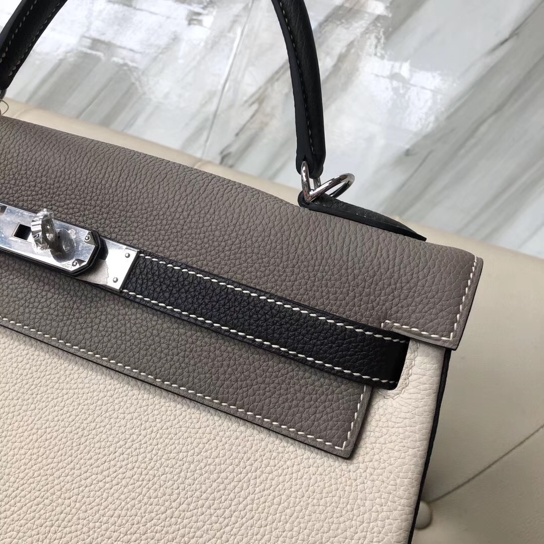 USA Hermes Kelly 32cm Hss CK10奶昔白Craie CK81斑鳩灰 CK88石墨灰