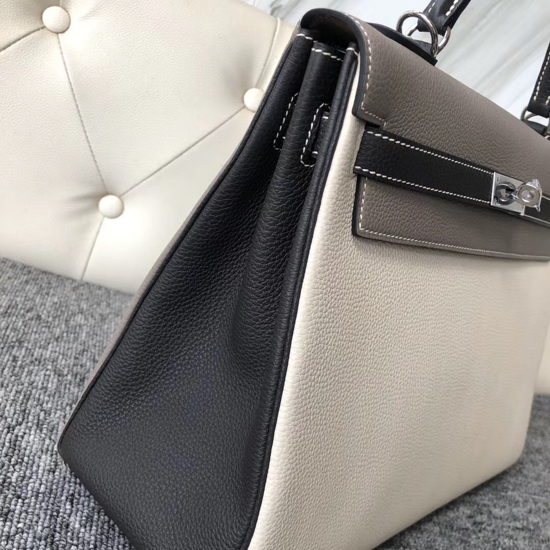 USA Hermes Kelly 32cm Hss CK10奶昔白Craie CK81斑鳩灰 CK88石墨灰