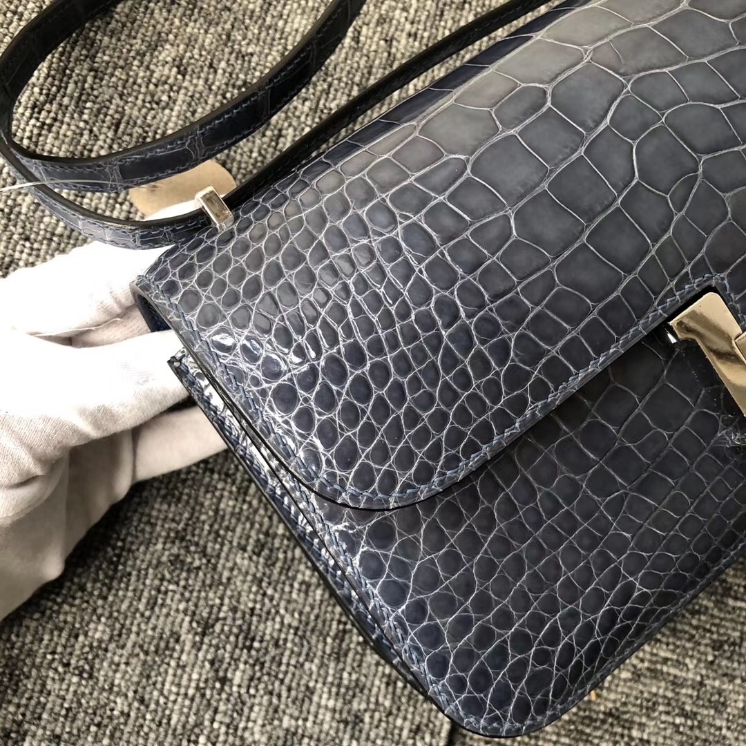 Hermes Constance 26cm Alligator Crocodile N7 Blue Tempete 風暴藍