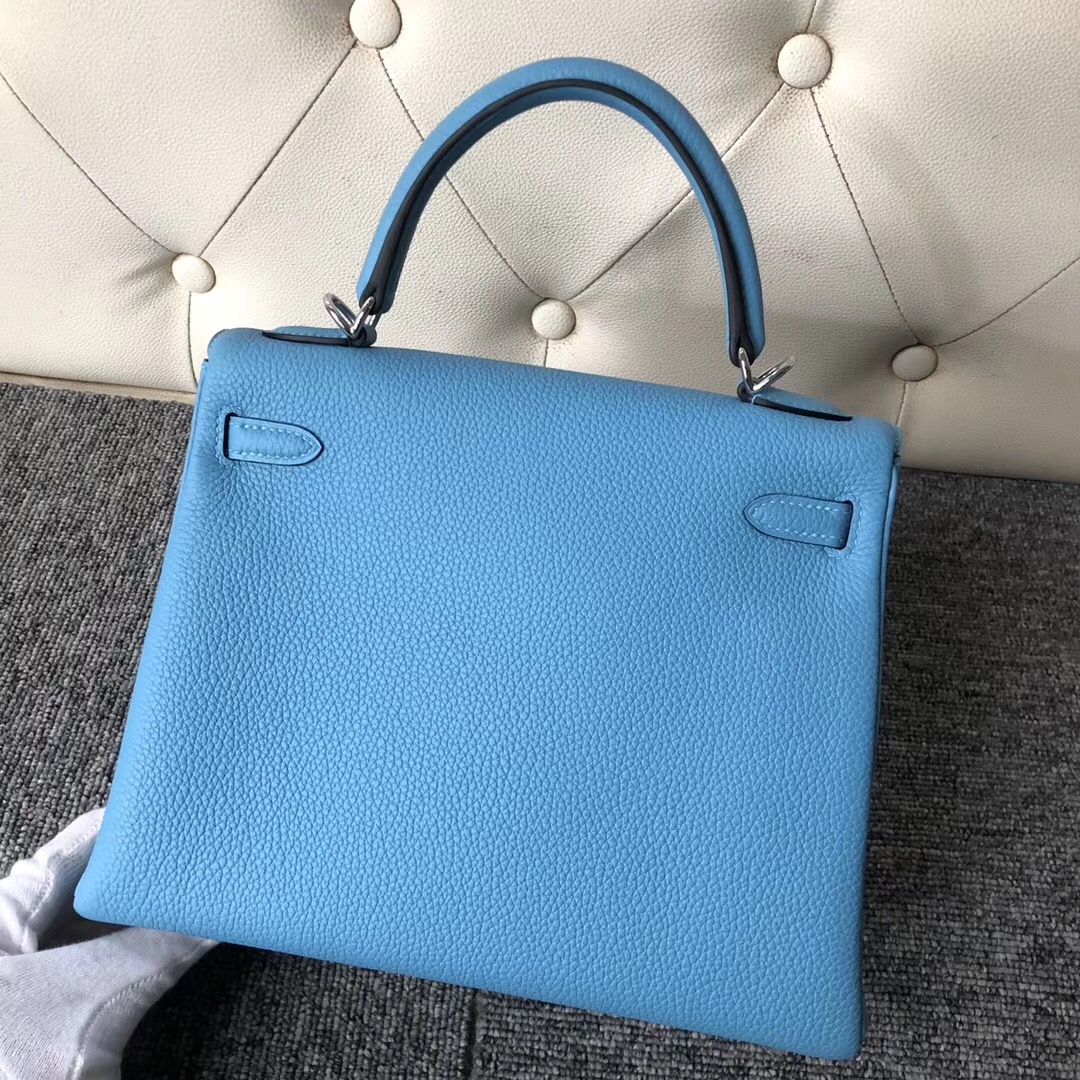 香港沙田區愛馬仕凱莉包定制 Hermes Kelly 25cm togo p3北方藍 Blue de nord