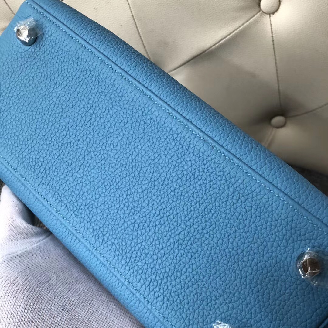 香港沙田區愛馬仕凱莉包定制 Hermes Kelly 25cm togo p3北方藍 Blue de nord