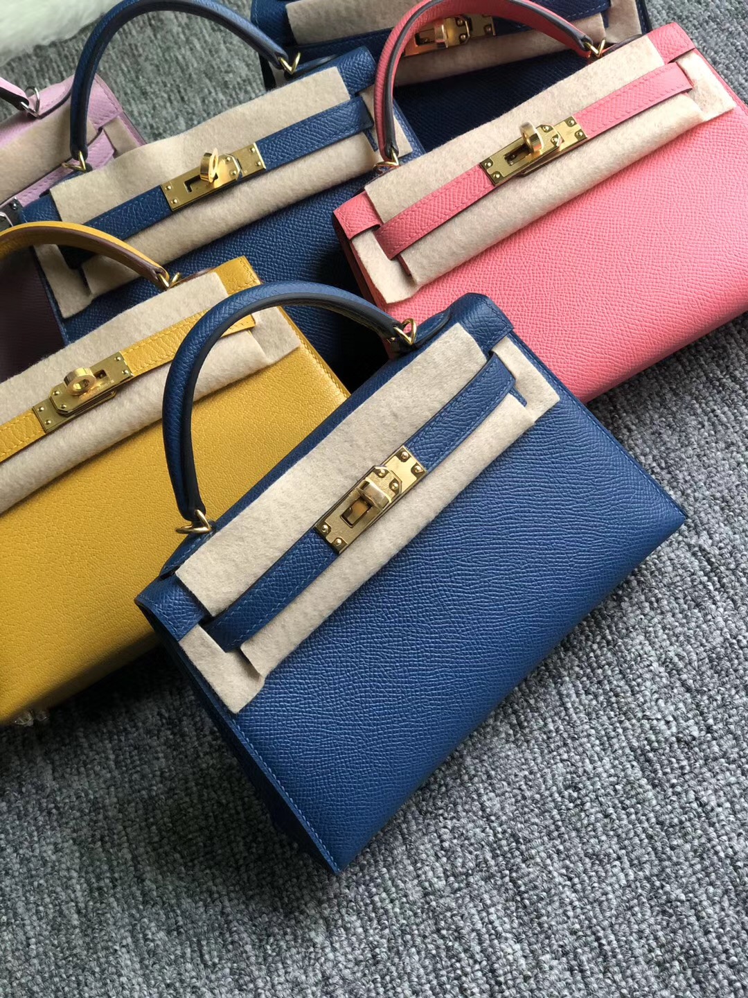 香港南區愛馬仕迷妳凱莉包 Hermes Kelly Mini 2代 Epsom S4深邃藍 deep blue