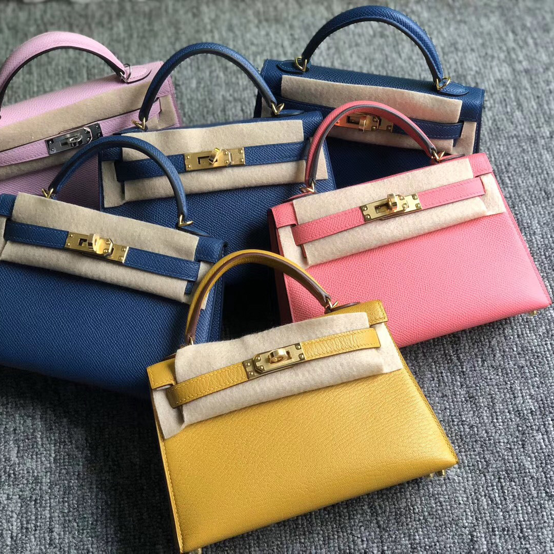 Hong Kong Hermes Kelly Mini 2 代 Epsom 8W Rose Azalee 新唇膏粉