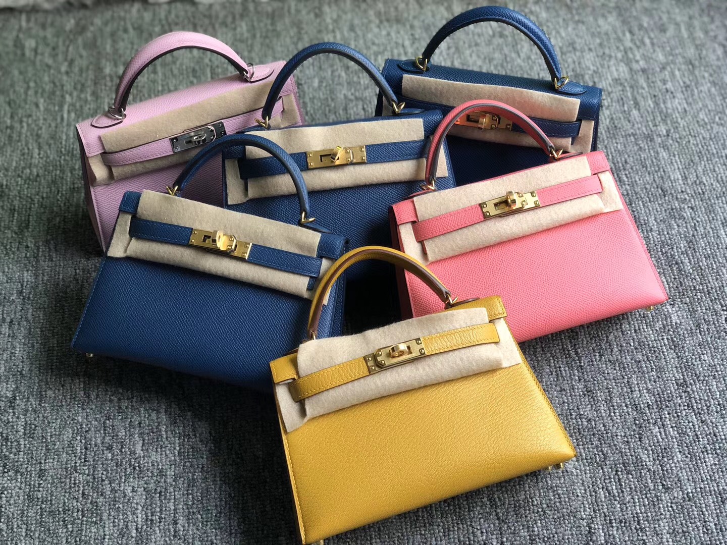 Hong Kong Hermes Kelly Mini 2 代 Epsom 8W Rose Azalee 新唇膏粉