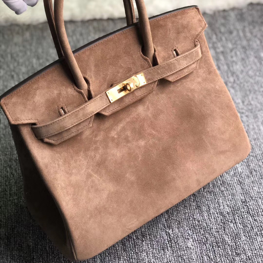 香港元朗區愛馬仕 Hermes Birkin 30cm 麂皮 羊皮反絨 CK18 Etoupe 大象灰