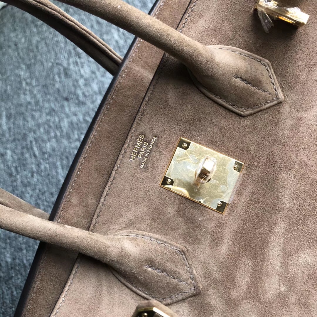 香港元朗區愛馬仕 Hermes Birkin 30cm 麂皮 羊皮反絨 CK18 Etoupe 大象灰