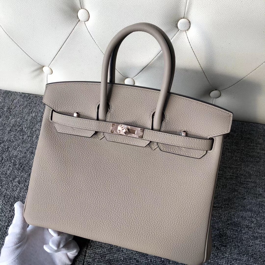 Hermes Birkin 25cm Togo CK81 Gris Tourterelle 斑鳩灰 玫瑰金扣