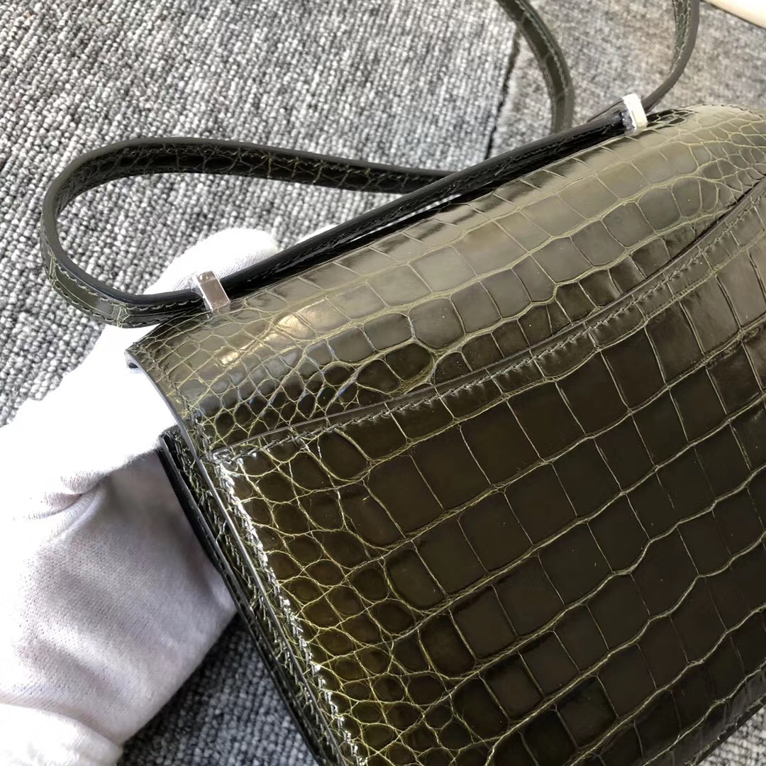 Hermes Constance 19cm Crocodile 6H Olive green 橄欖綠 CK14 beige 蜥蜴扣