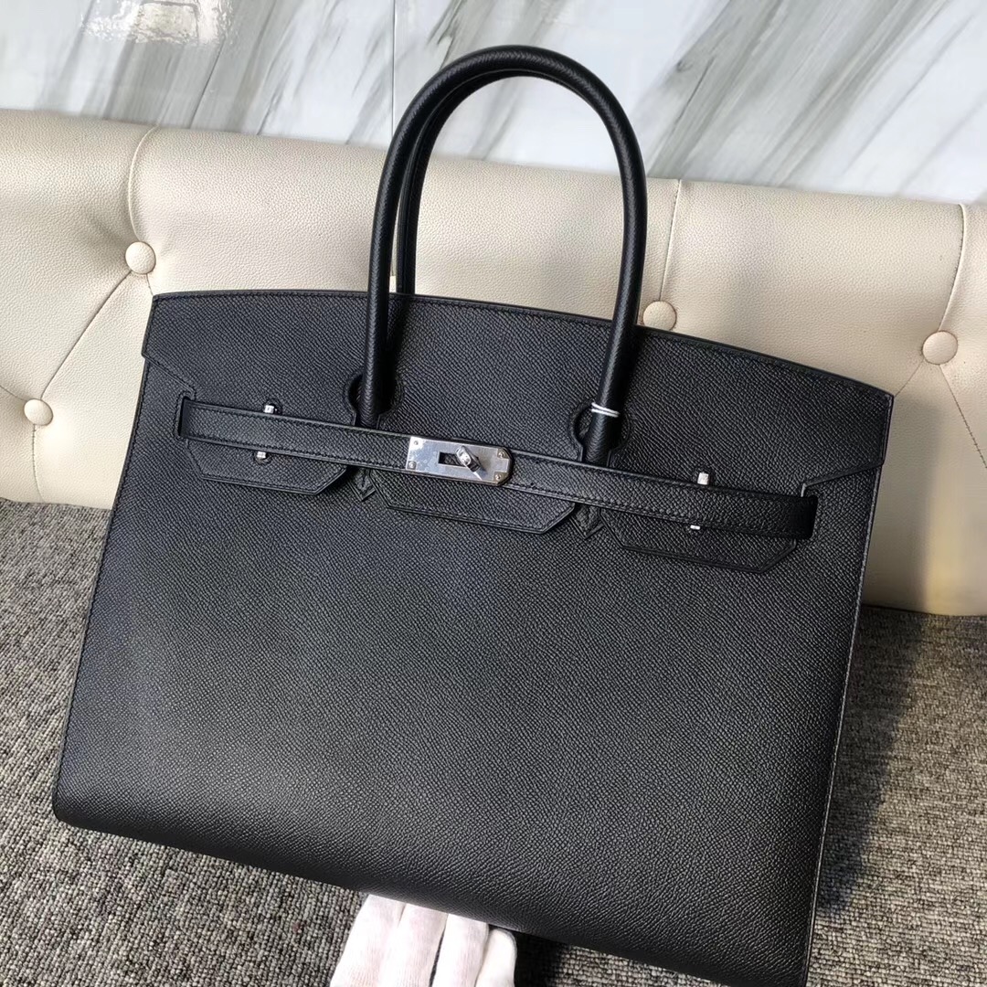 臺灣臺中市Hermes Birkin Sellier 35cm 外縫 Epsom CK89 black 黑色