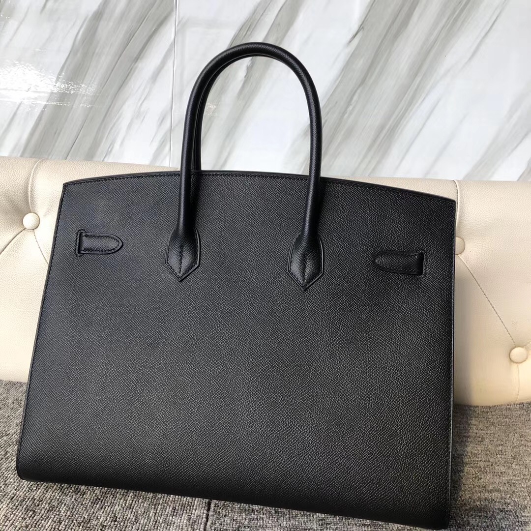 臺灣臺中市Hermes Birkin Sellier 35cm 外縫 Epsom CK89 black 黑色