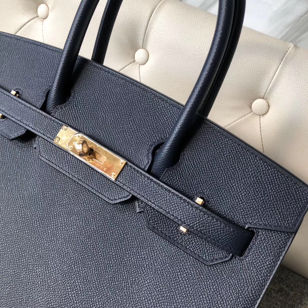 臺灣臺北市 Hermes Birkin Sellier 30cm 外縫 Ck76 Blue Indigo 3Q Rose Sakura