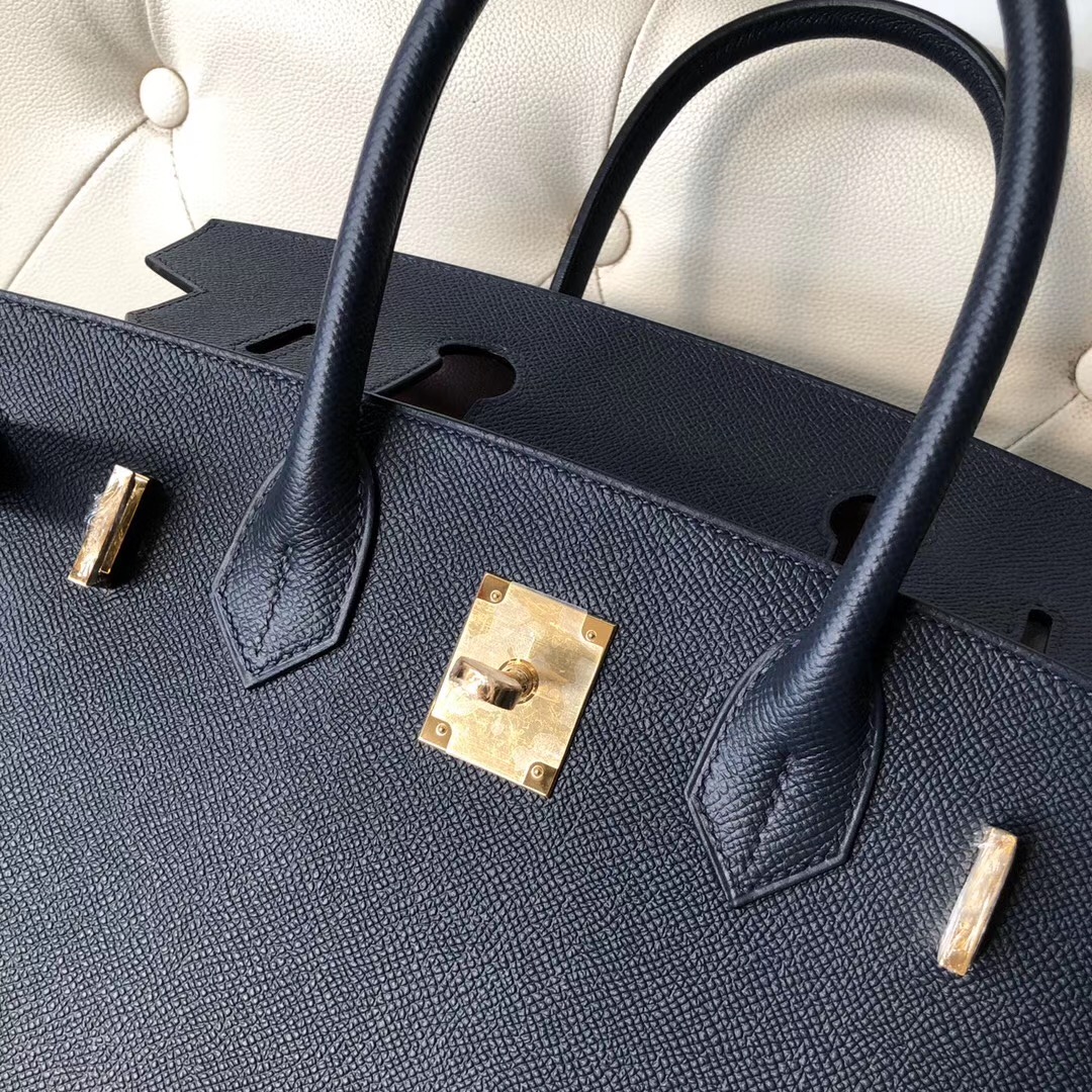 臺灣臺北市 Hermes Birkin Sellier 30cm 外縫 Ck76 Blue Indigo 3Q Rose Sakura