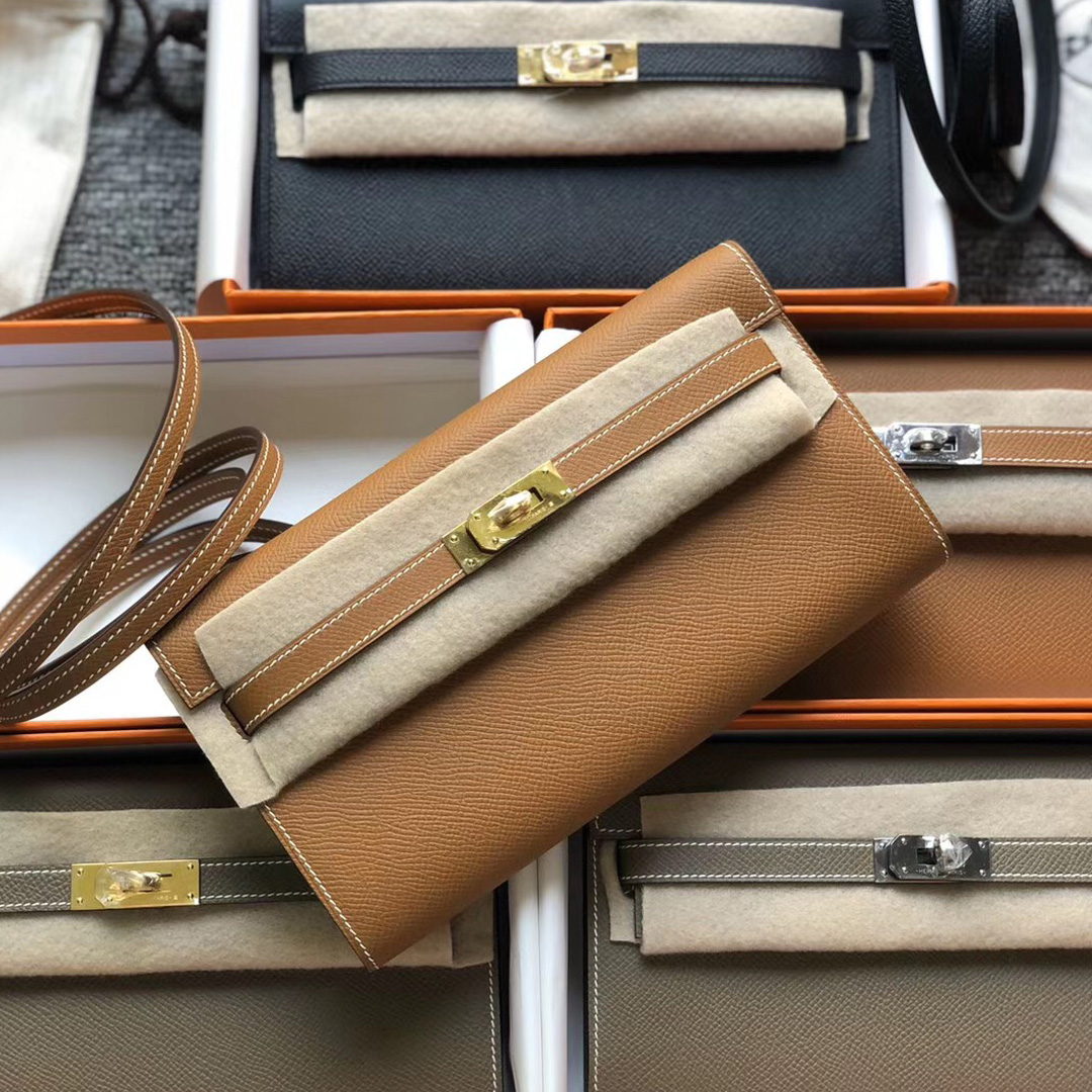 Los Angeles USA Hermes Portefeuille Kelly To Go CK37 Gold