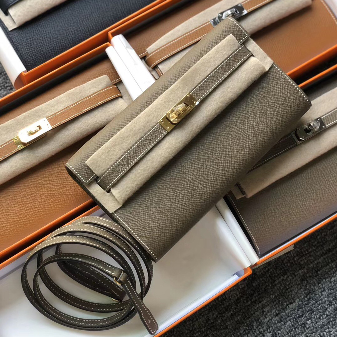 USA Hermes woc Portefeuille Kelly Classique To Go CK89 black