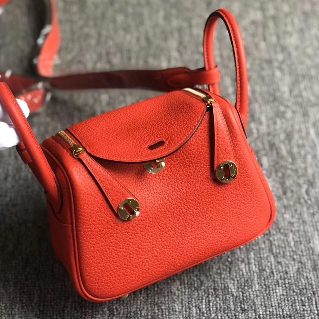 Hong Kong Hermes Lindy Mini S3 Rose de coeur 心紅色 taurillon Clemence