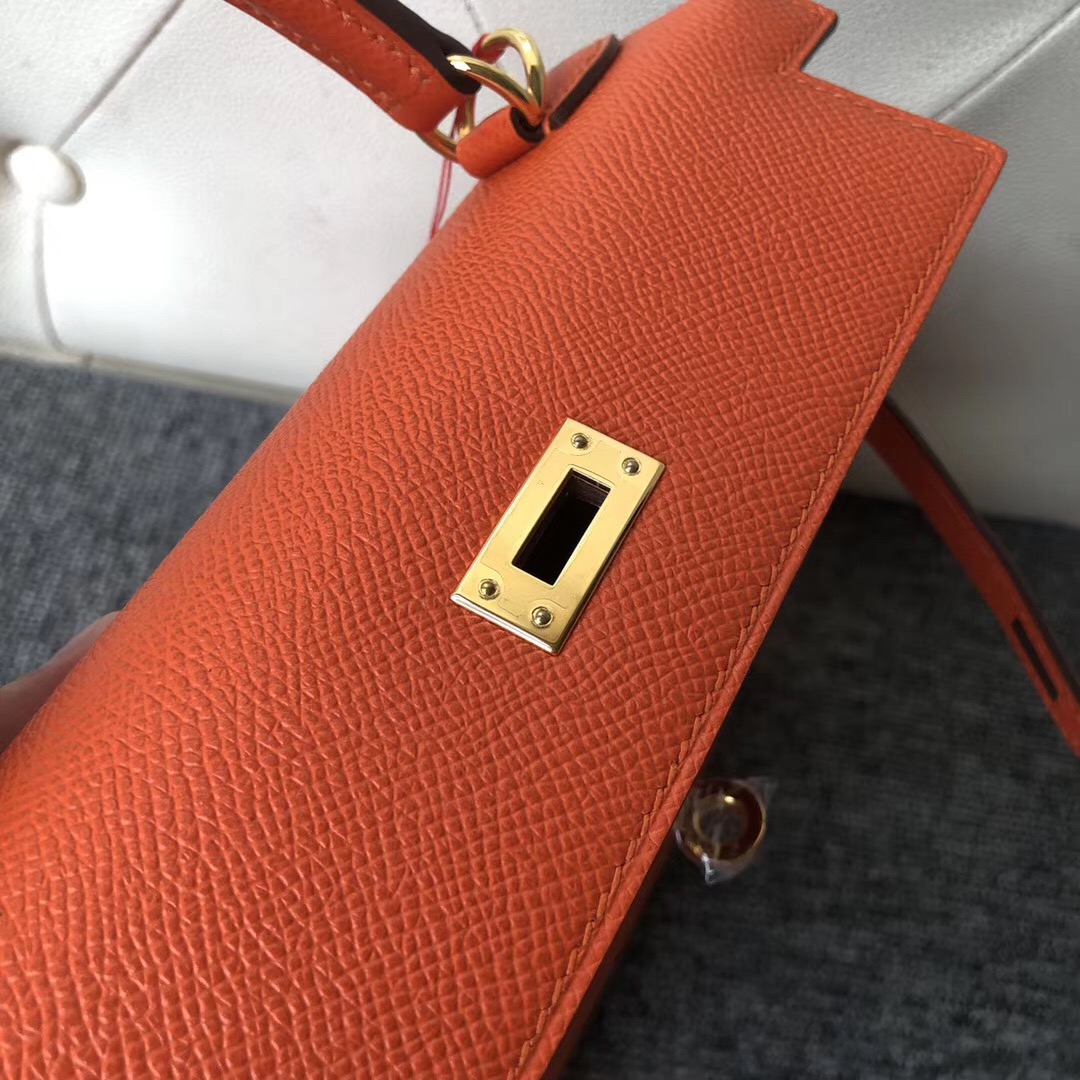 阿聯酋愛馬仕專賣店 Dubai Hermes Kelly 25 cm Epsom 9T Capucine 火焰橙