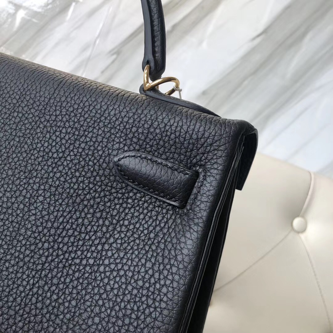 Hermes Kelly 32cm Togo Cow Cervicalis Lines CK89 Black 黑色