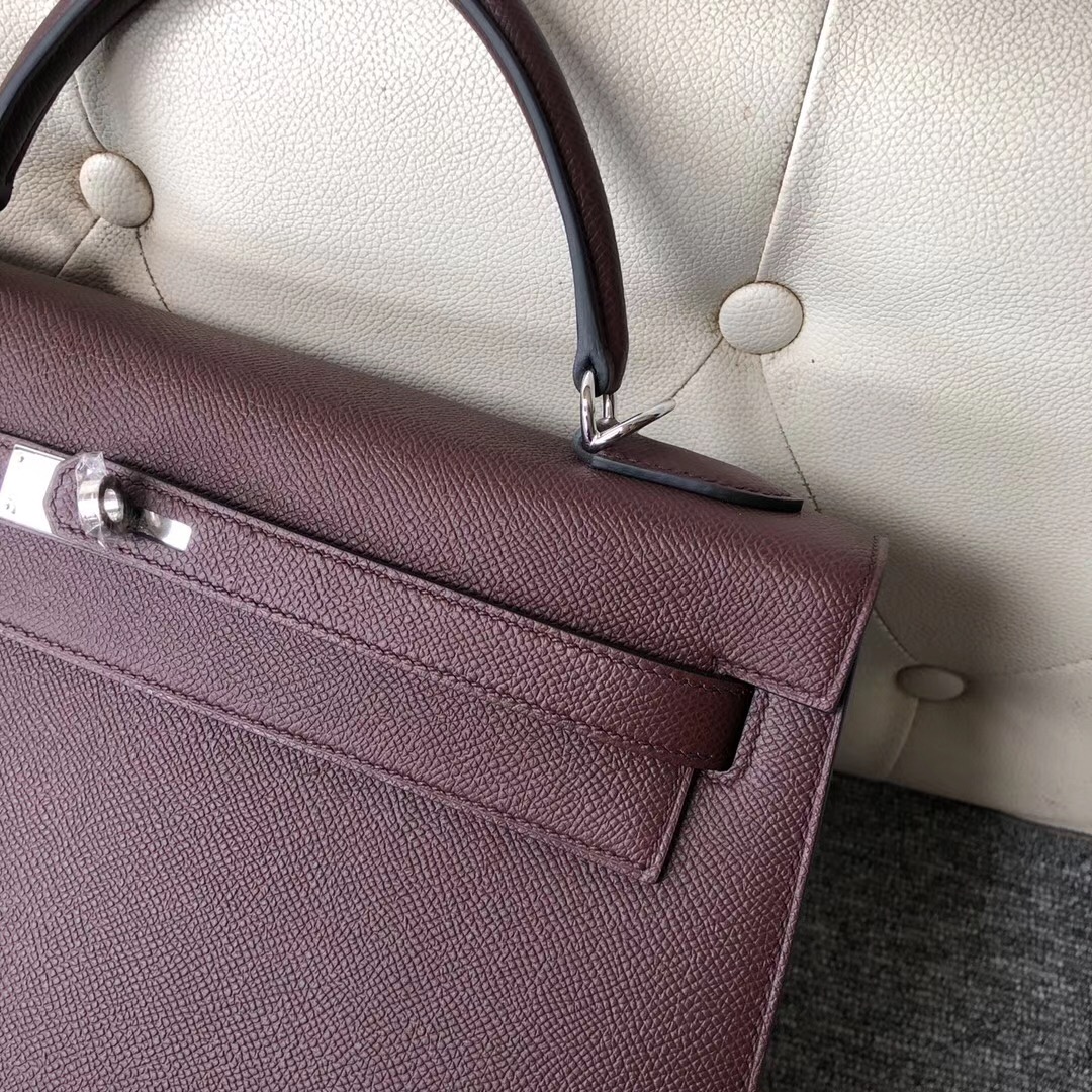 香港淺水灣愛馬仕 Hermes Kelly 32cm Epsom CK57 Bordeaux 波爾多酒紅