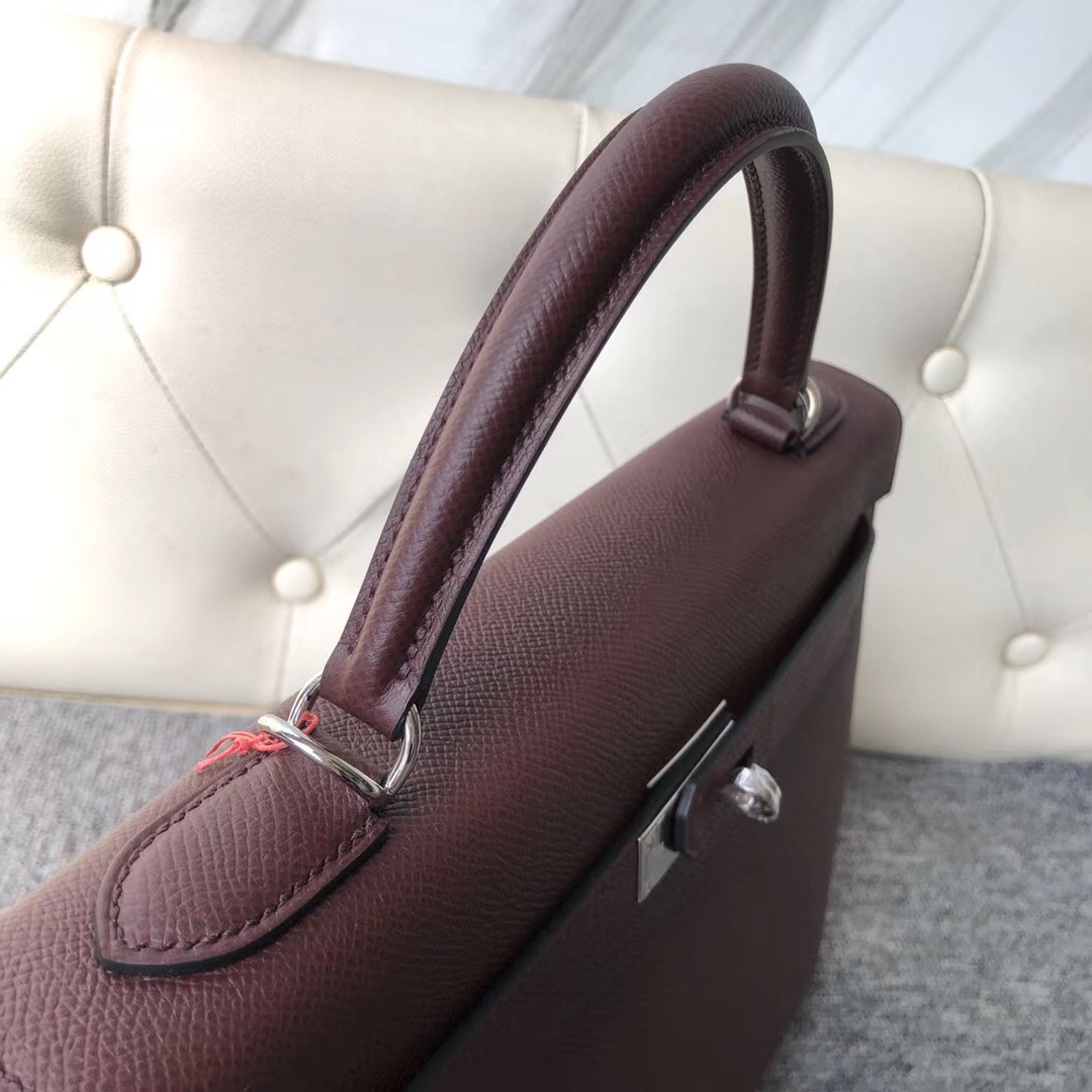 香港淺水灣愛馬仕 Hermes Kelly 32cm Epsom CK57 Bordeaux 波爾多酒紅