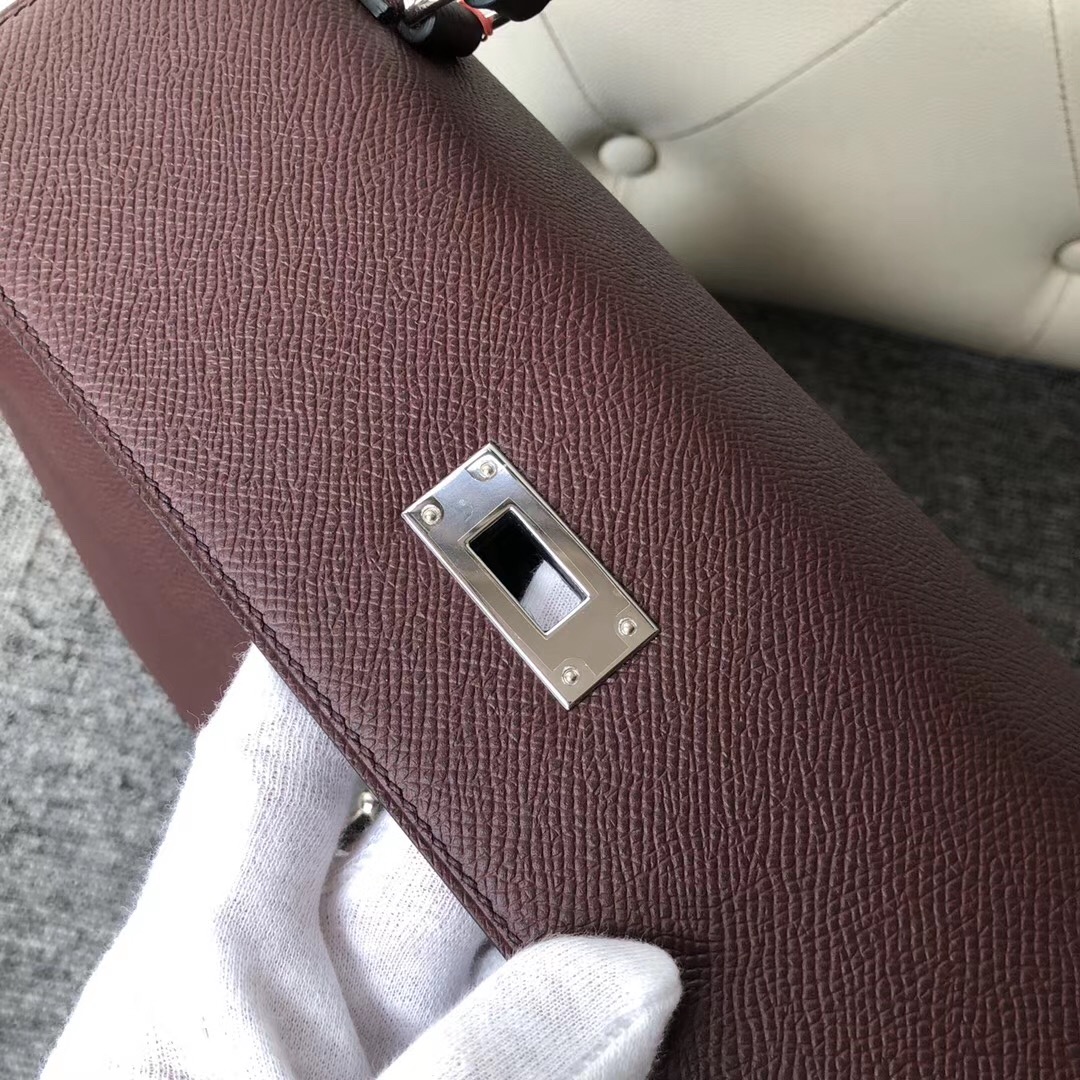 香港淺水灣愛馬仕 Hermes Kelly 32cm Epsom CK57 Bordeaux 波爾多酒紅