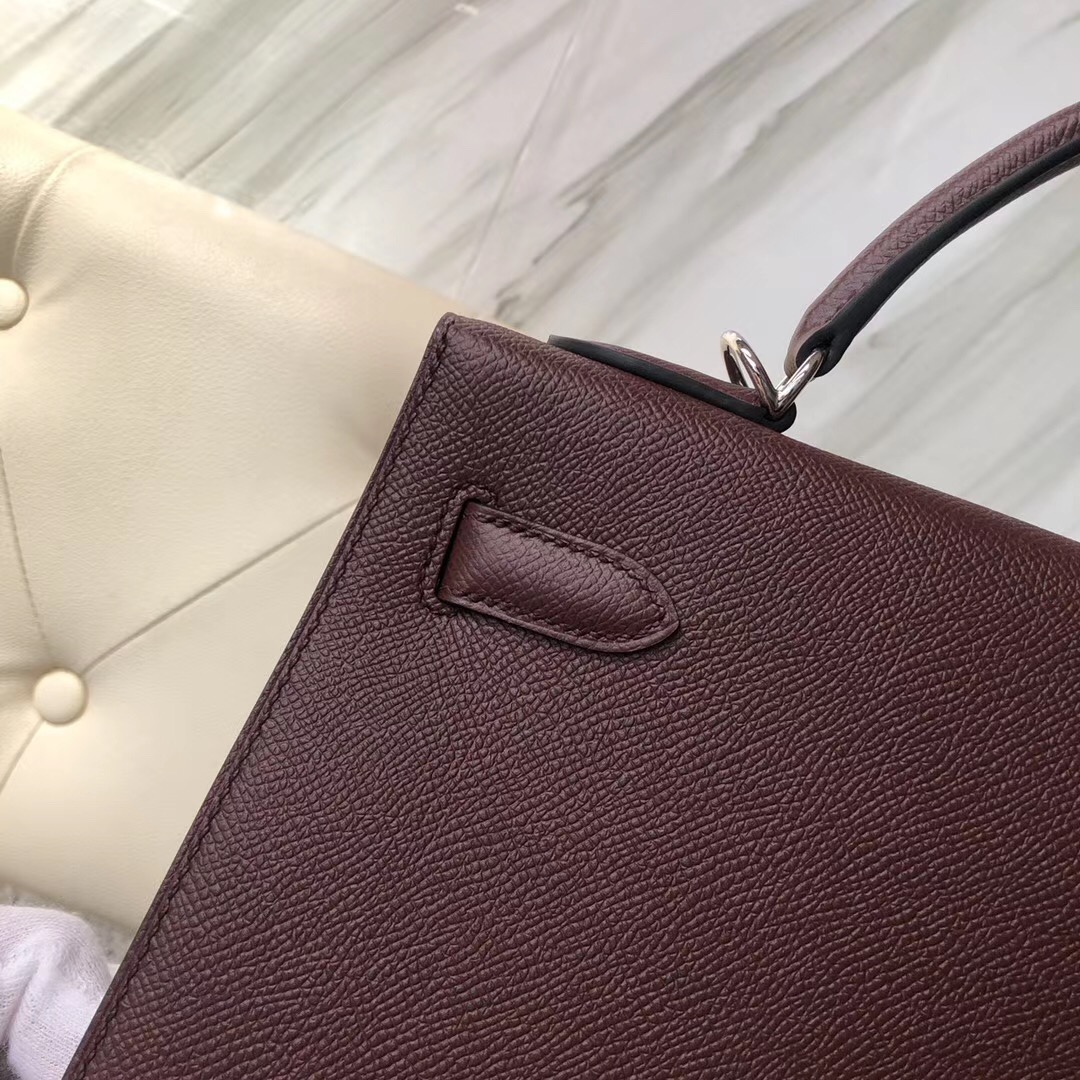 香港淺水灣愛馬仕 Hermes Kelly 32cm Epsom CK57 Bordeaux 波爾多酒紅