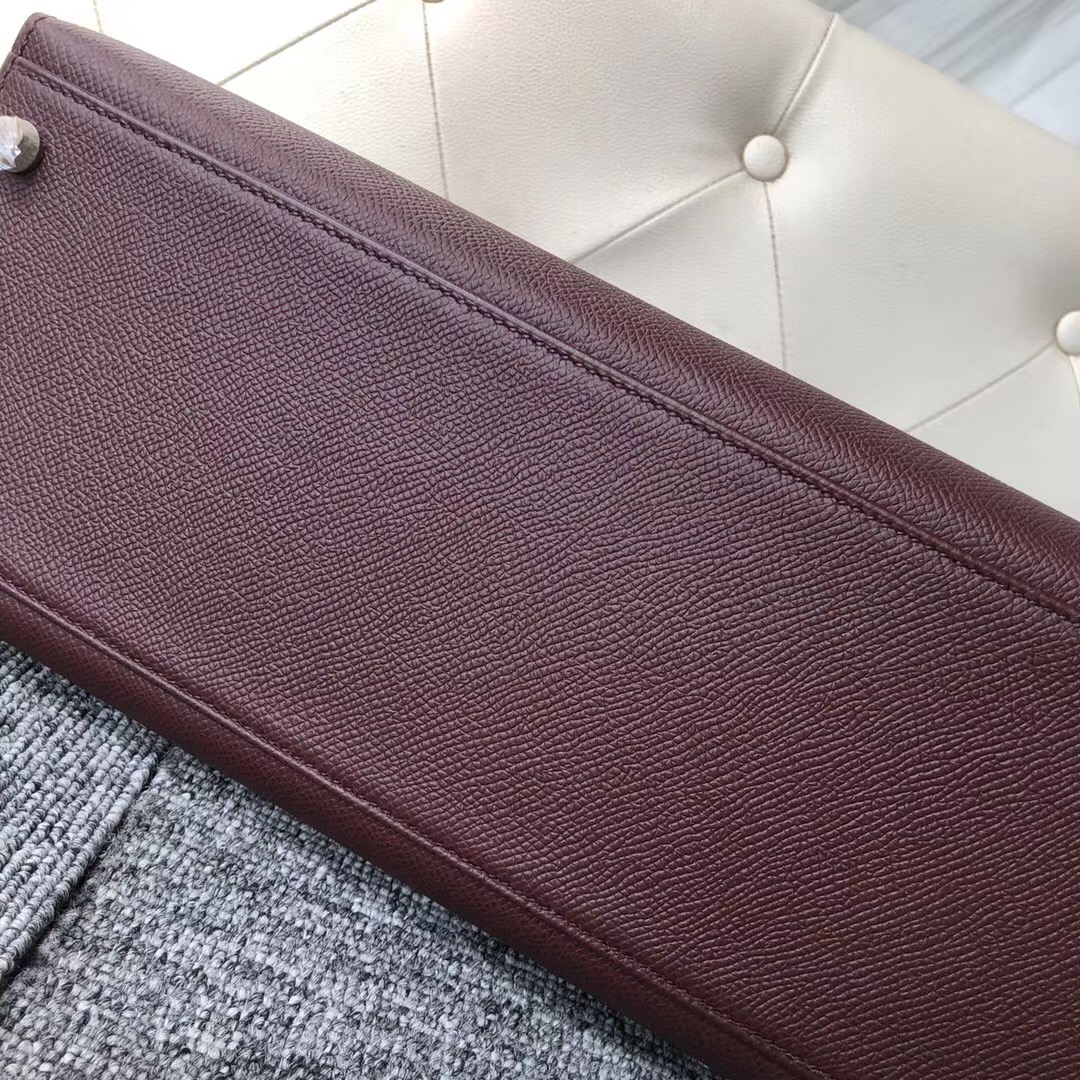 香港淺水灣愛馬仕 Hermes Kelly 32cm Epsom CK57 Bordeaux 波爾多酒紅