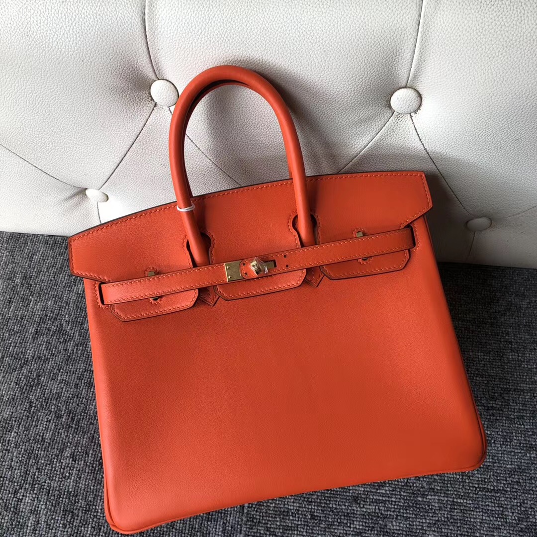 愛馬仕鉑金包價格多少錢 Hermes Birkin 25cm Swift 9T Capucine 火焰橙