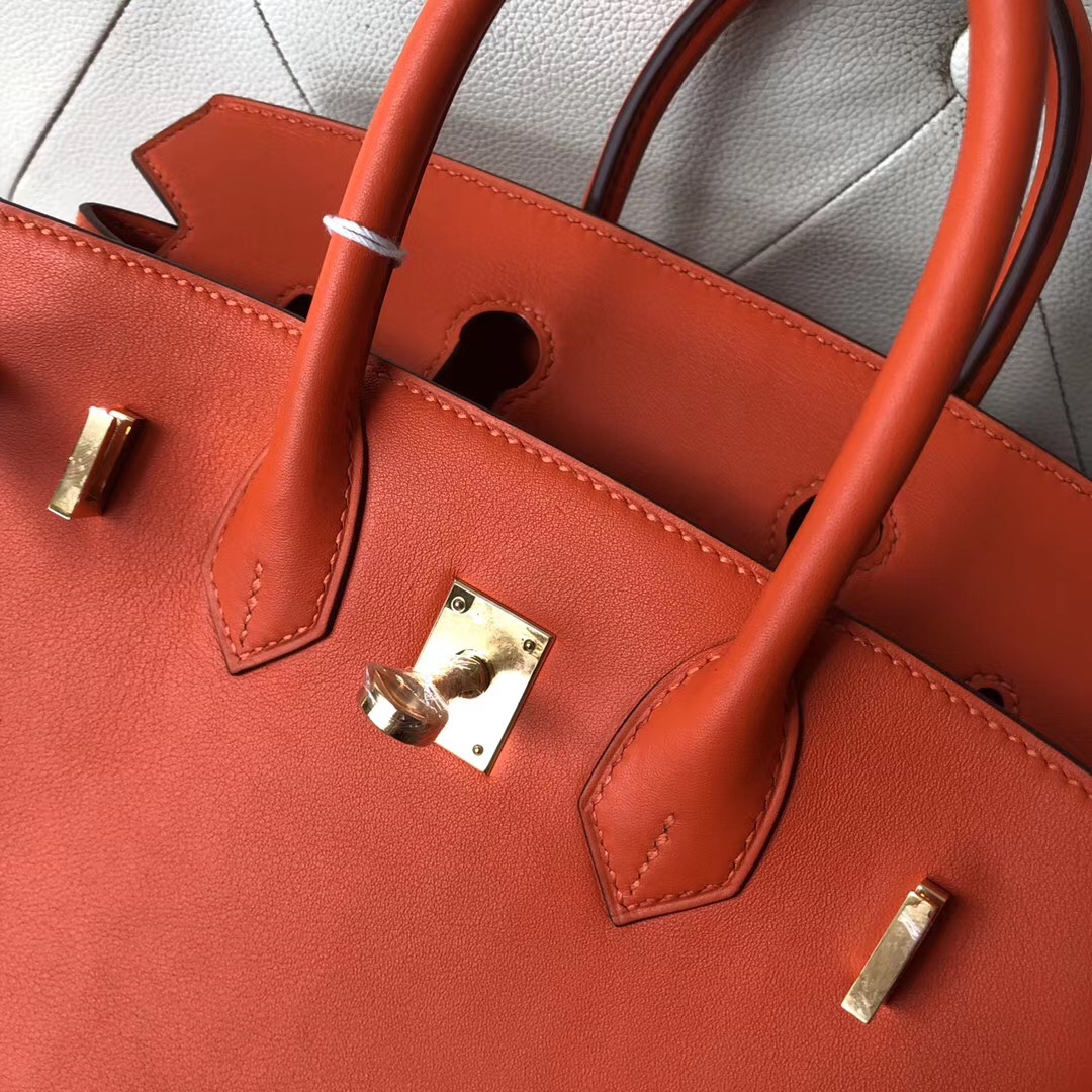 愛馬仕鉑金包價格多少錢 Hermes Birkin 25cm Swift 9T Capucine 火焰橙