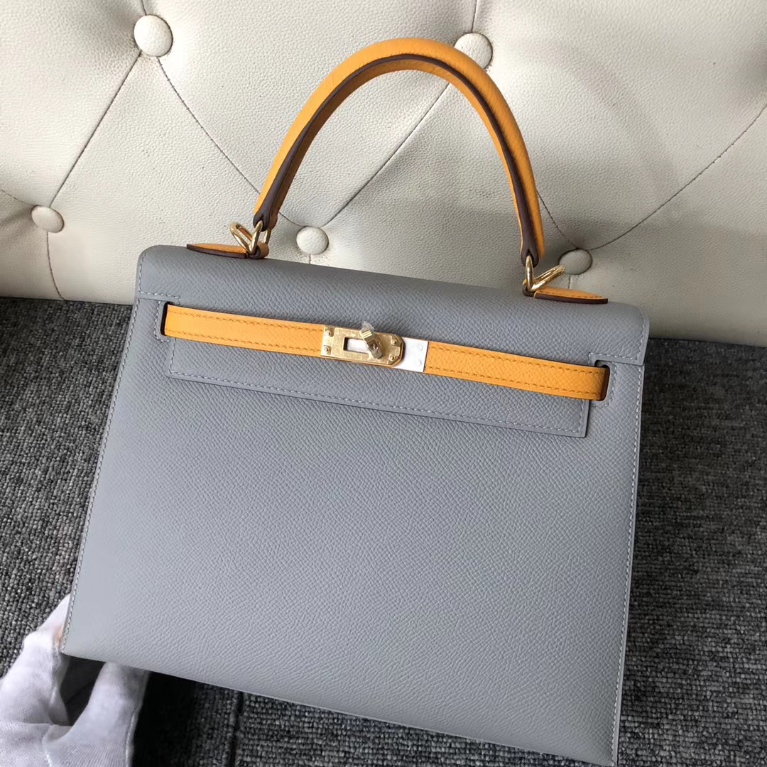 Hermes Kelly 25cm Sellier Hss cc63 vert amande杏綠色 9V Jaune Dor太陽黃