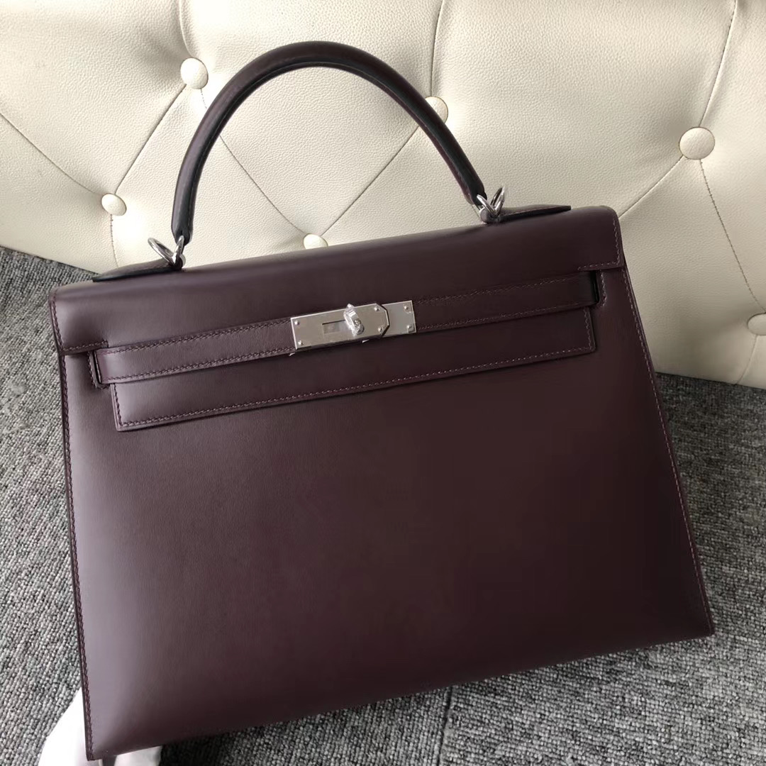 香港島中西區 Hermes Kelly 32cm Box Leather CK57波爾多酒紅 Bordeaux