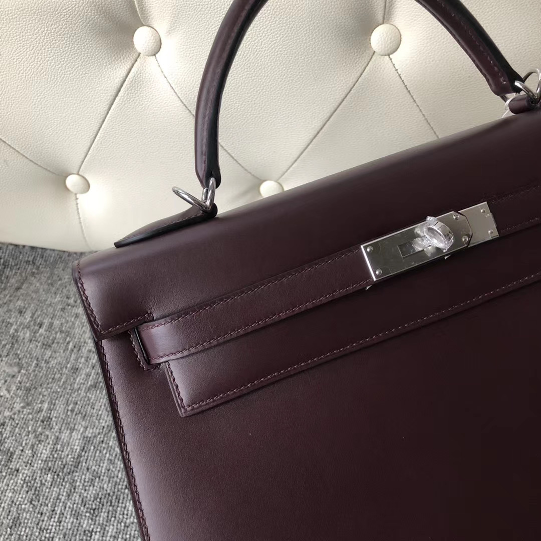 香港島中西區 Hermes Kelly 32cm Box Leather CK57波爾多酒紅 Bordeaux