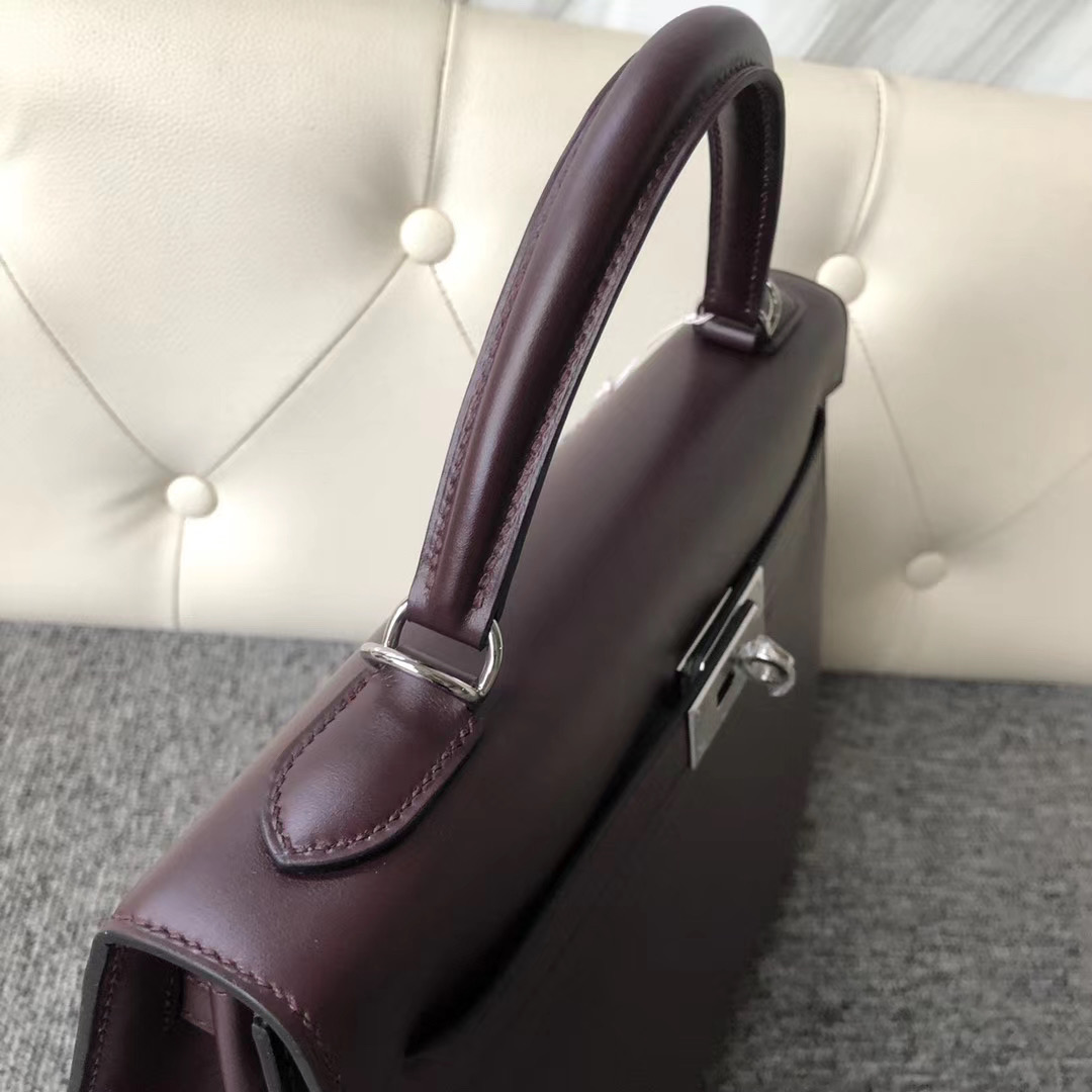 香港島中西區 Hermes Kelly 32cm Box Leather CK57波爾多酒紅 Bordeaux