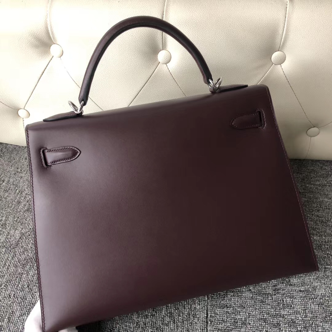 香港島中西區 Hermes Kelly 32cm Box Leather CK57波爾多酒紅 Bordeaux