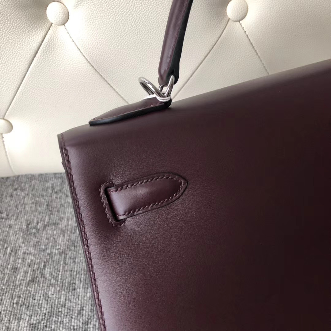 香港島中西區 Hermes Kelly 32cm Box Leather CK57波爾多酒紅 Bordeaux