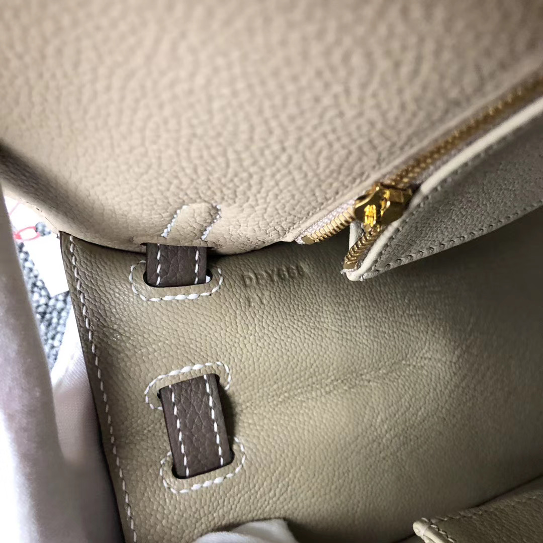 Hermes Kelly 25cm Togo Sellier S2風衣灰 拼 CK18大象灰 外縫 拉絲金扣