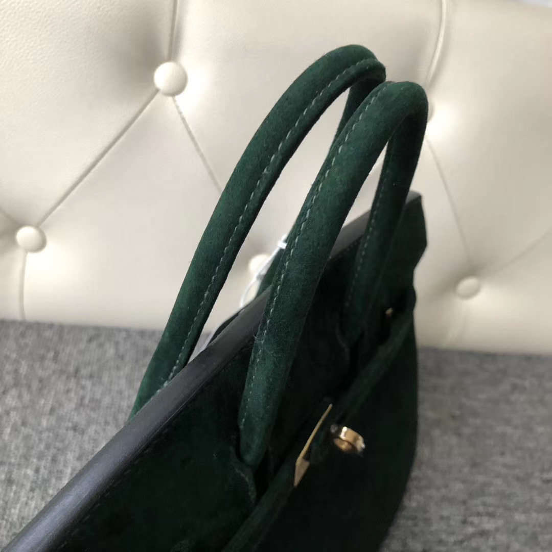 香港西貢區 Hermes Birkin 25cm 麂皮 羊皮反絨 CK67 祖母綠 Vert Fonce