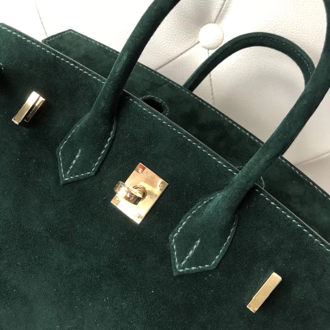 香港西貢區 Hermes Birkin 25cm 麂皮 羊皮反絨 CK67 祖母綠 Vert Fonce