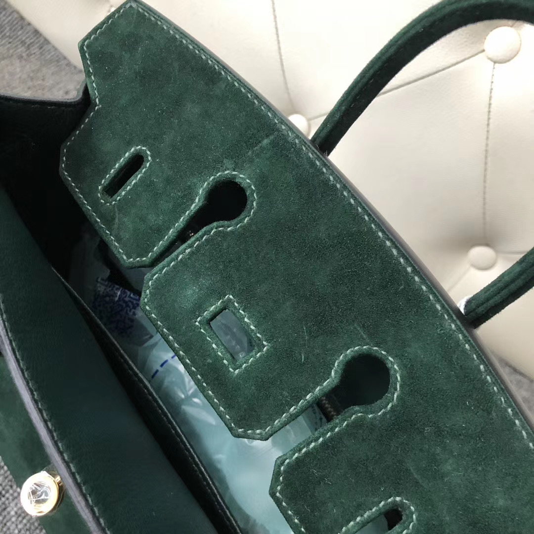 香港西貢區 Hermes Birkin 25cm 麂皮 羊皮反絨 CK67 祖母綠 Vert Fonce