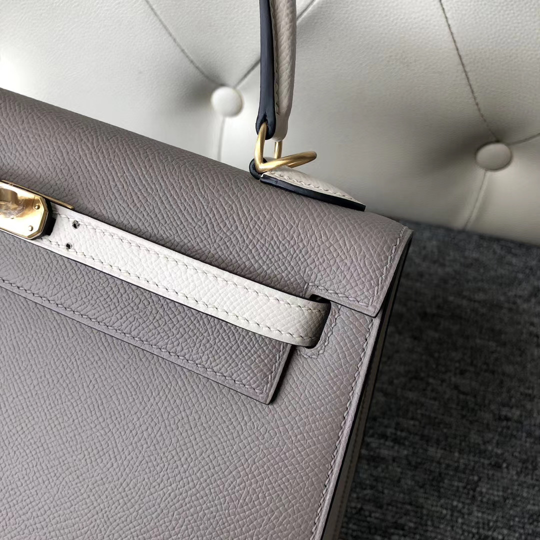 Hermes Kelly 25cm Epsom M8瀝青灰 Griss Asphalte CK10 Craie 奶昔白